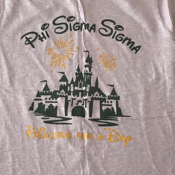 Phi Sigma Sigma Princess for a Day Castle Grey T Shirt - Picture 2 of 4
